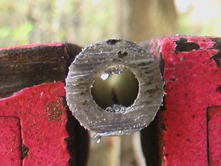 End of tube as cut by hacksaw